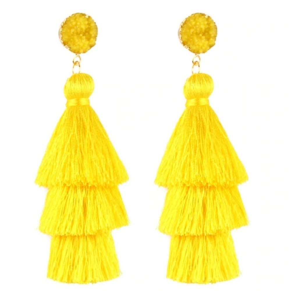 BOGO: Golden Druzy Tassel Earrings